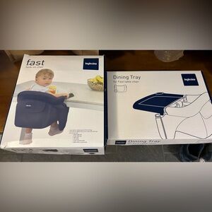 Inglesina Fast hook-on Chair with Tray - Portable for Baby & Toddlers 6-36M Navy